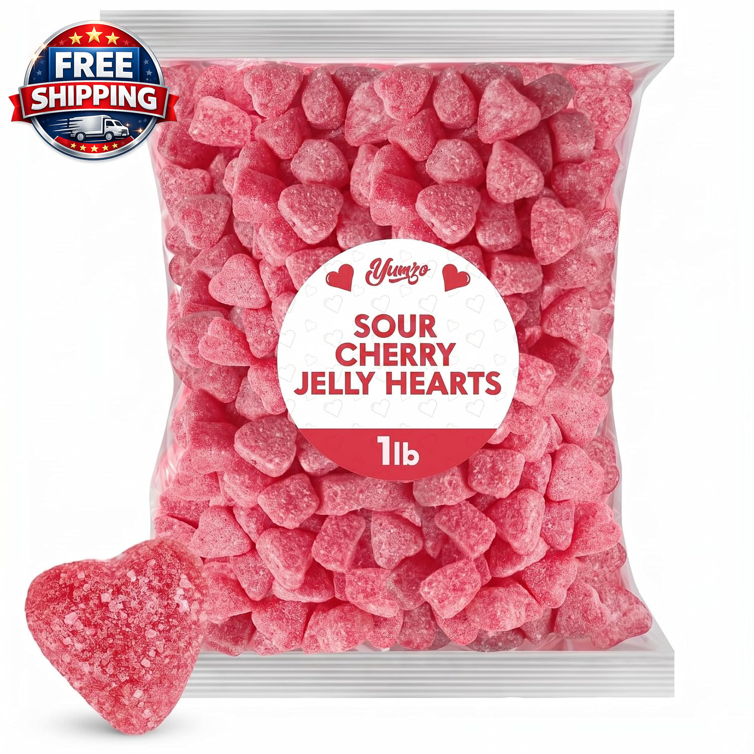 Mother’S Day Sour Cherry Jelly Hearts Candy, 1Lb Pack of Mother’S Day Candy Bulk