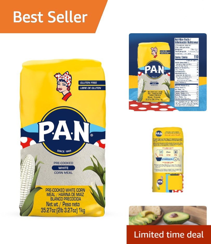 Authentic Gluten-Free White Corn Meal – 2 lb 3.27 oz for Easy Latin Recipes