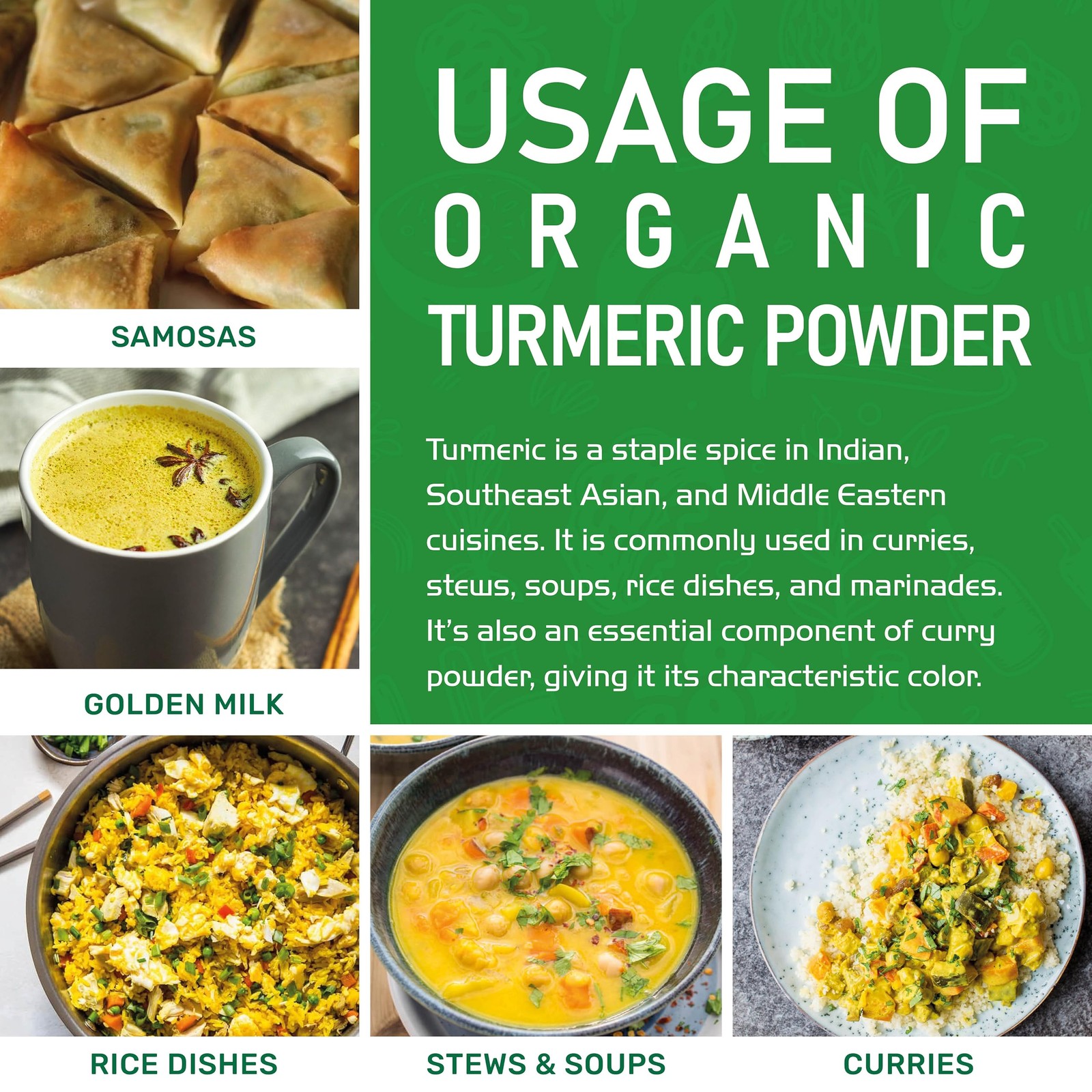 Organic Turmeric Powder 1 Pound Jar by Jiva 1 (Pack of 1), Yellow