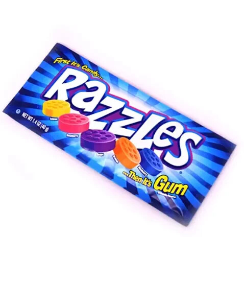 Razzles Original Candy Gum, Box of 24 1.4-Ounce