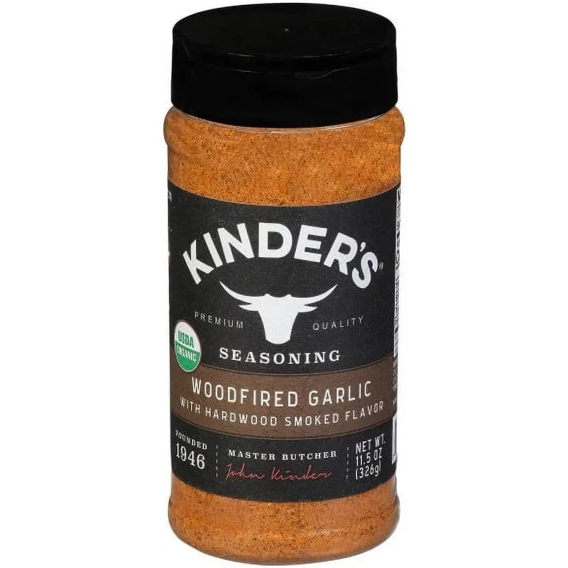 Kinder’s Woodfired Garlic Seasoning, 326g Organic Keto Friendly, Hardwood Smoked