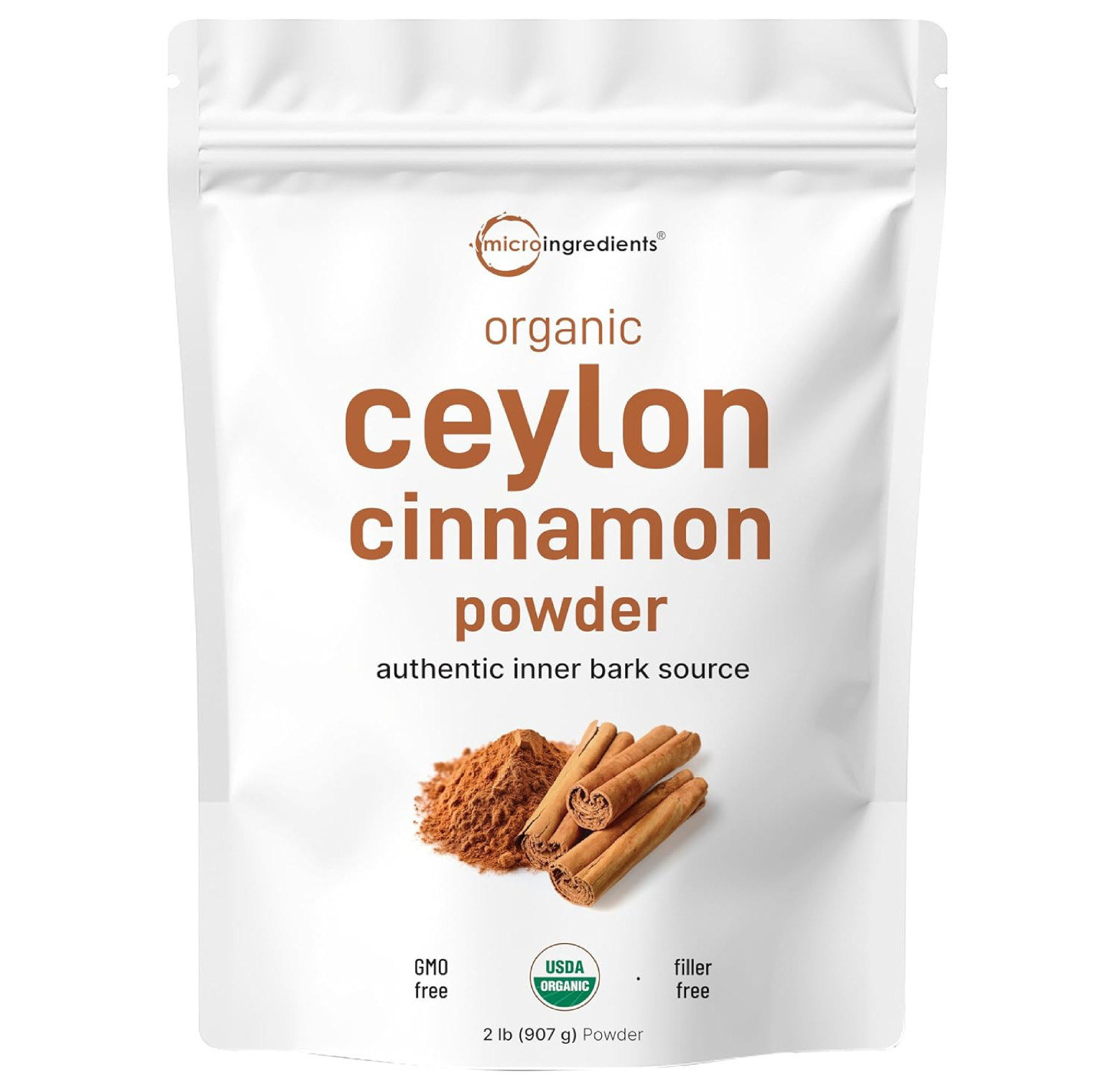 Organic Ceylon Cinnamon Powder, 2 lb | Premium Sri Lanka Source | Sweet & Earthy
