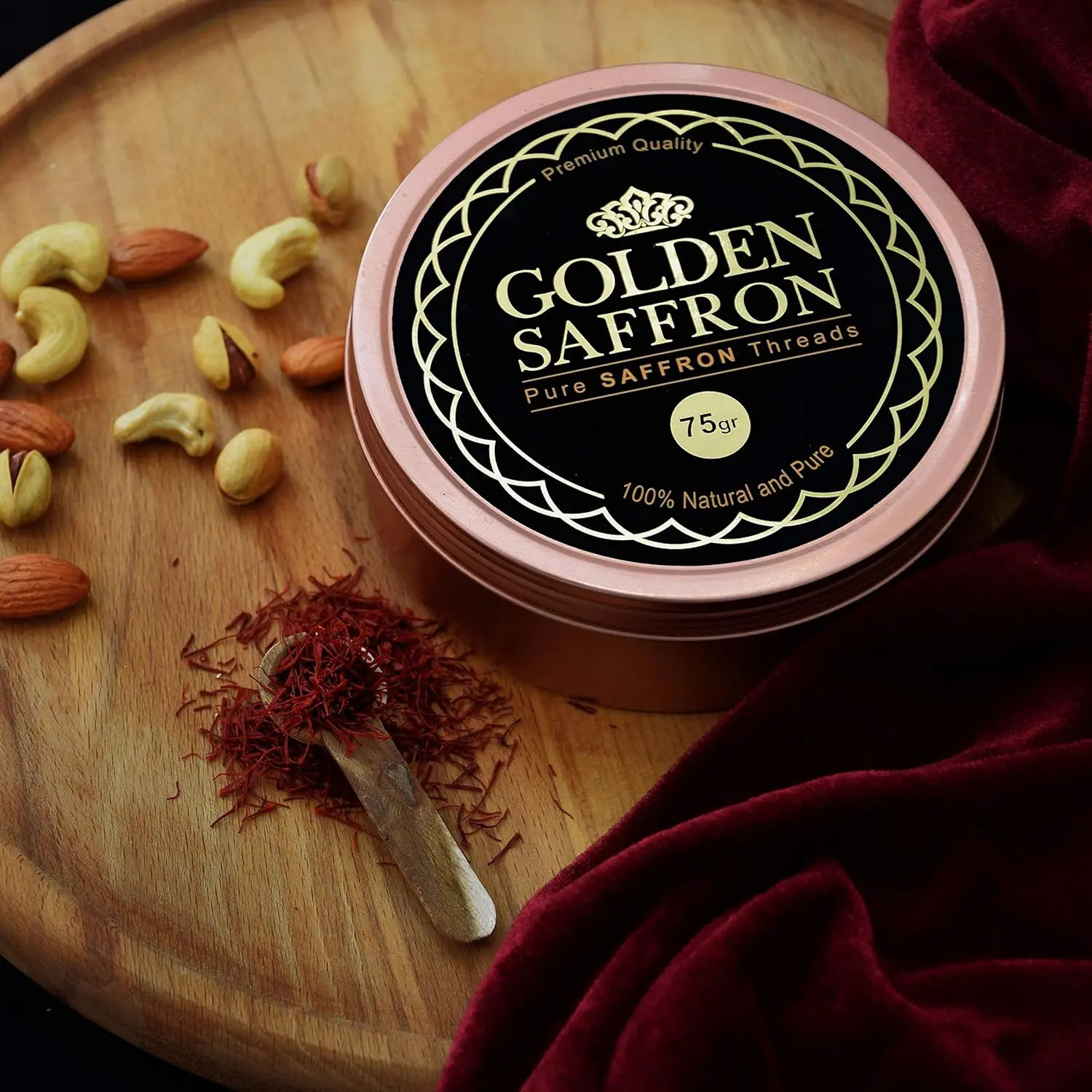 Golden Saffron, Finest Pure Premium All Red Saffron Threads, Grade A+ Super Negi