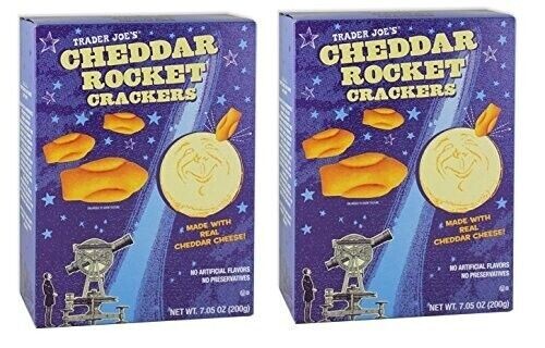 2 Packs Trader Joe’s Cheddar Cheese Rocket Crackers 7.05 oz Each Pack