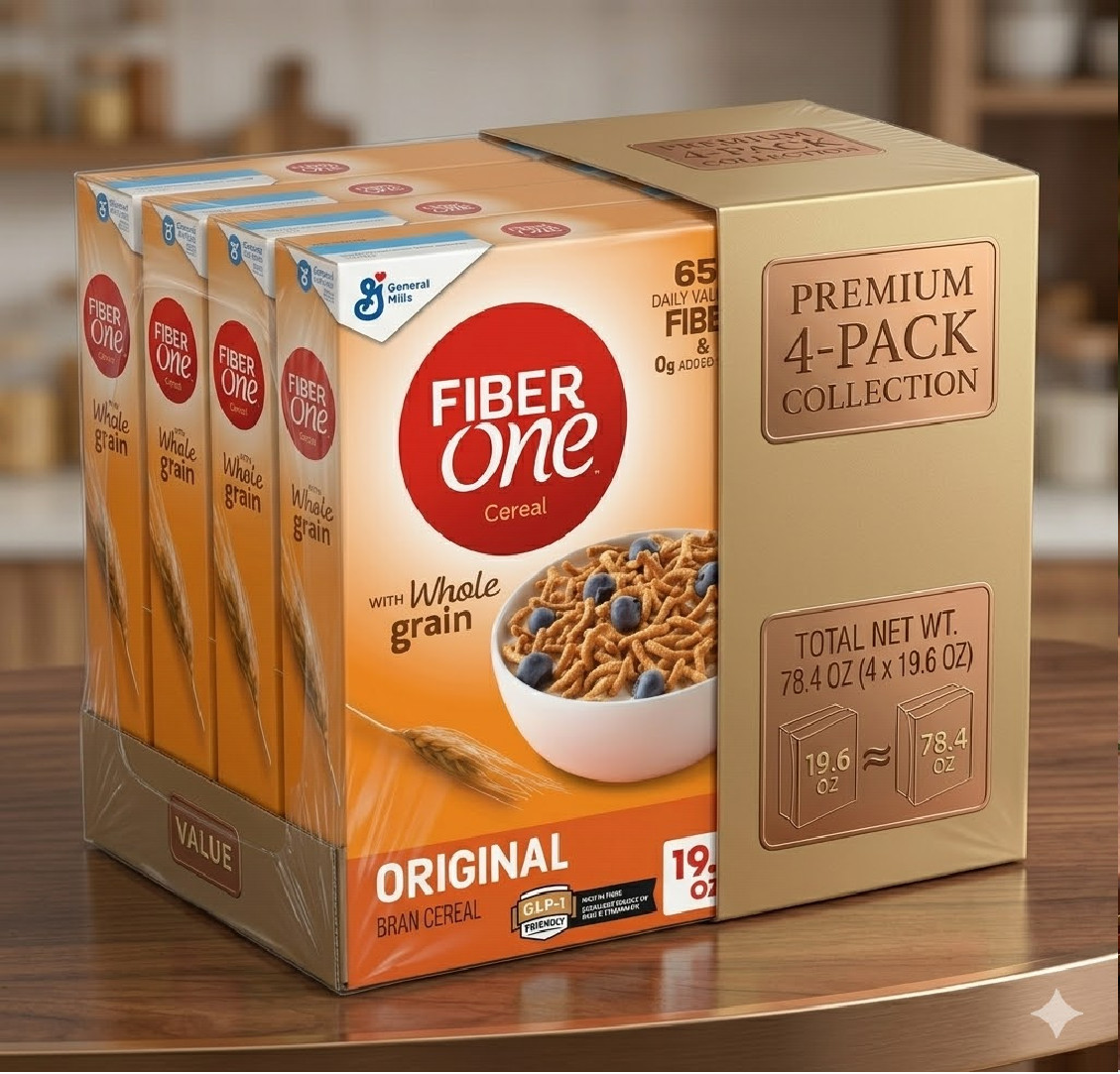 Fiber One Cereal, Original Bran (19.6 oz, 4 pk.) Free & Fast Shipping