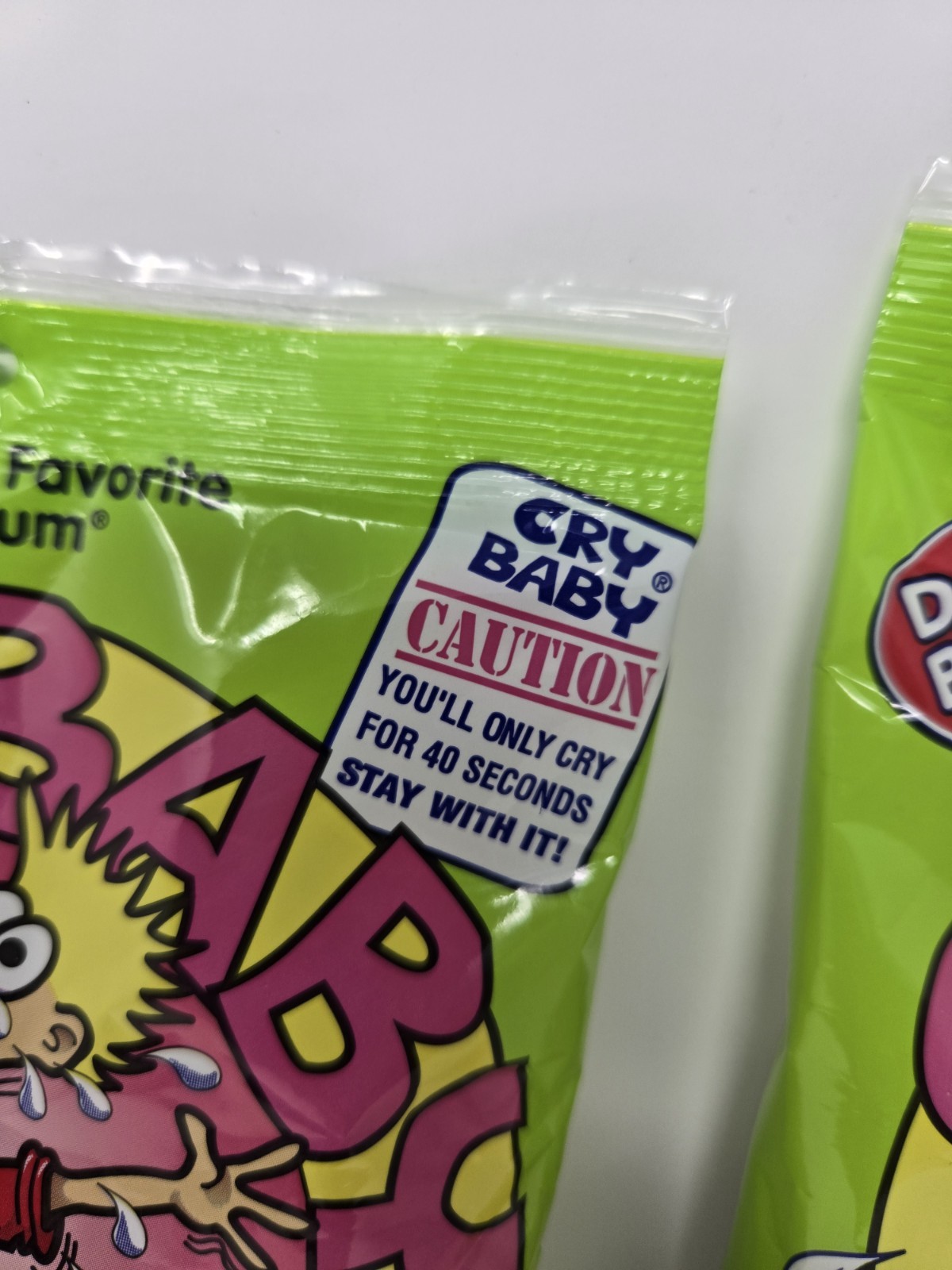 2pc Set 4oz per Bag DUBBLE BUBBLE Candy Cry Baby Extra Sour Bubble Gum 5 Flavors