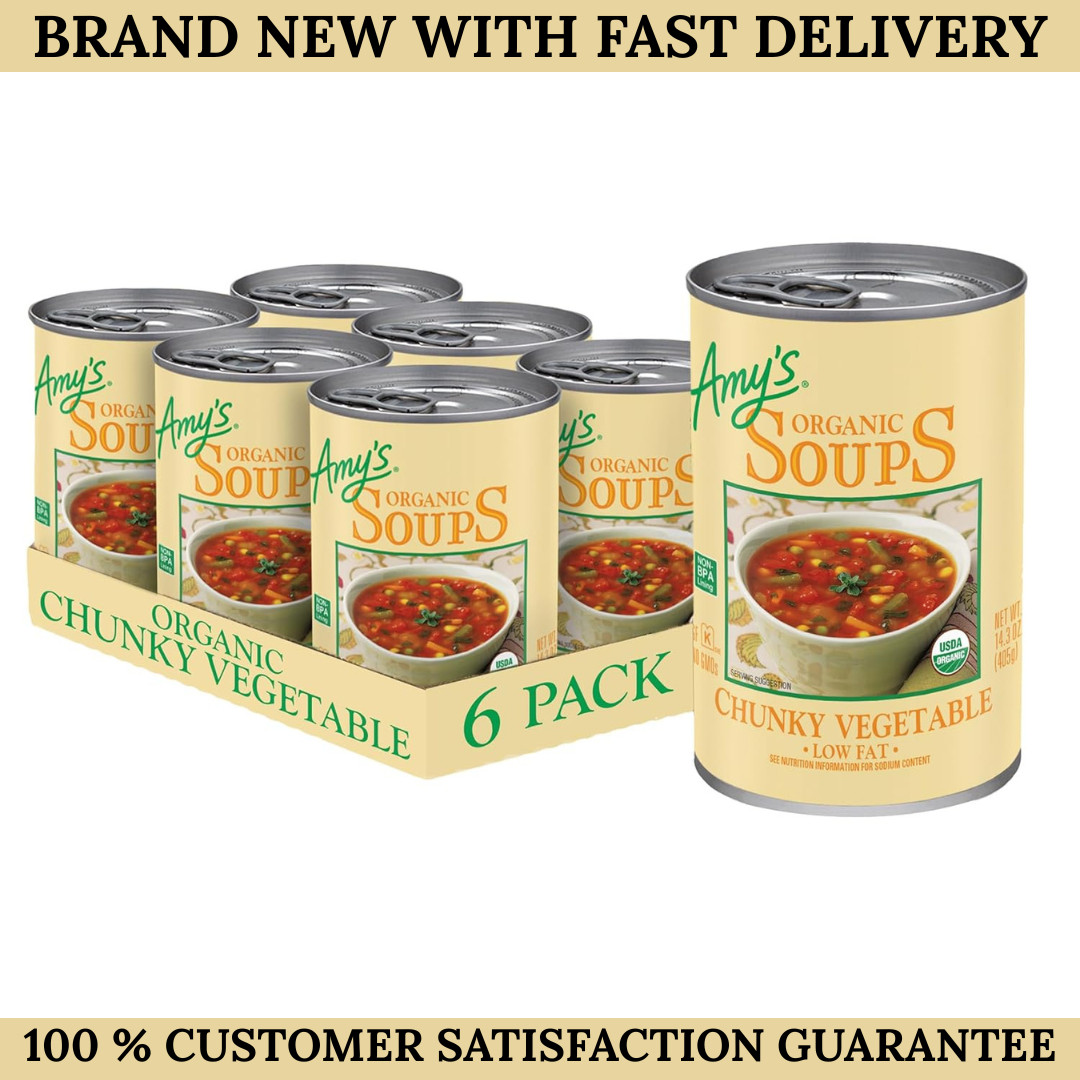 Amy’s Organic Chunky Vegetable Soup Vegan Gluten Free 14.3 oz Pack of 6