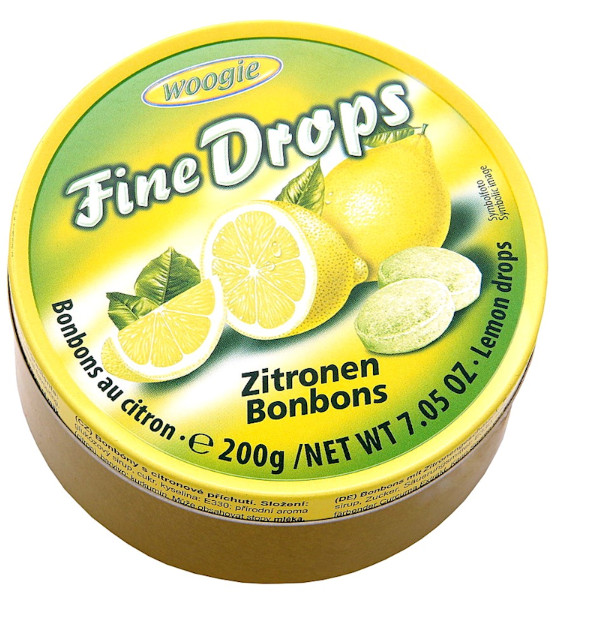 2 pack WOOGIE Fine Drops LEMON 200g METAL TIN Made in GERMANY