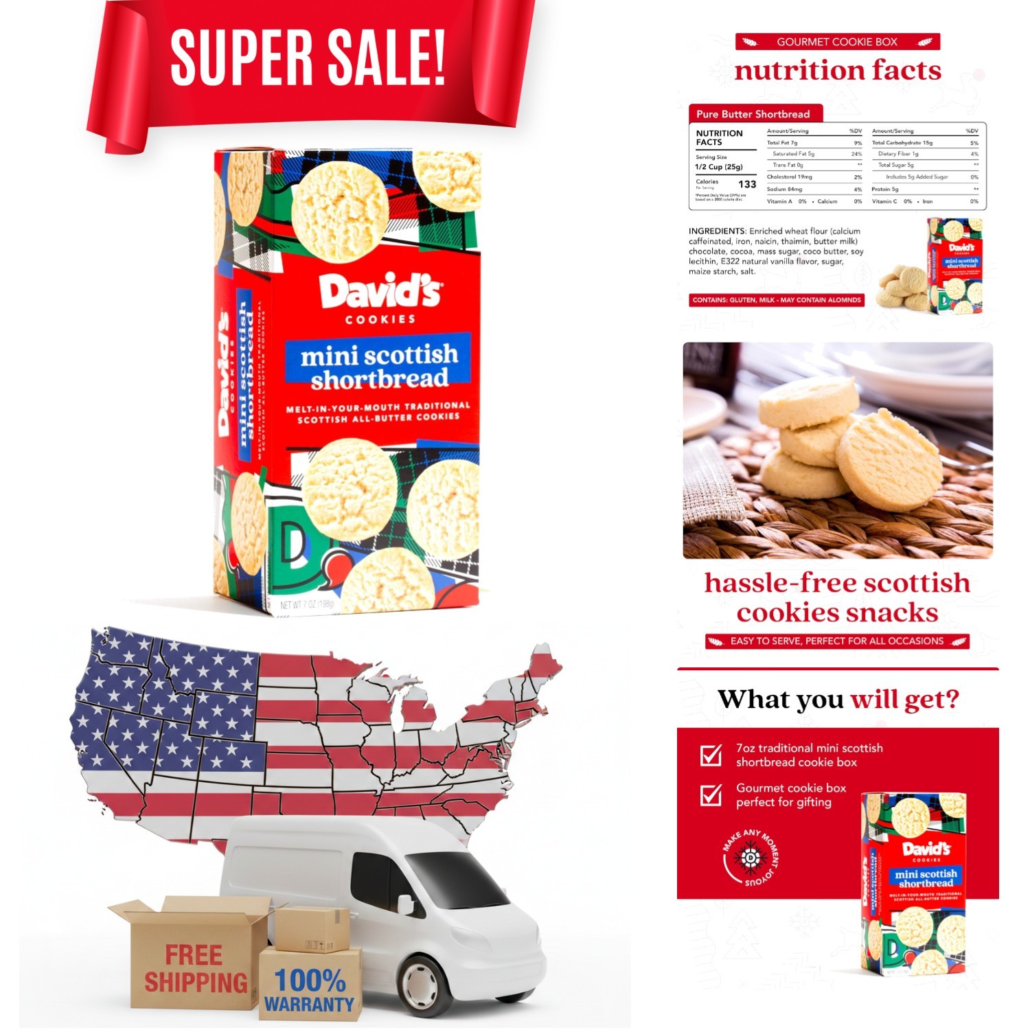 Delicious Vegetarian Shortbread from David’s – 7oz Pure Butter Indulgence