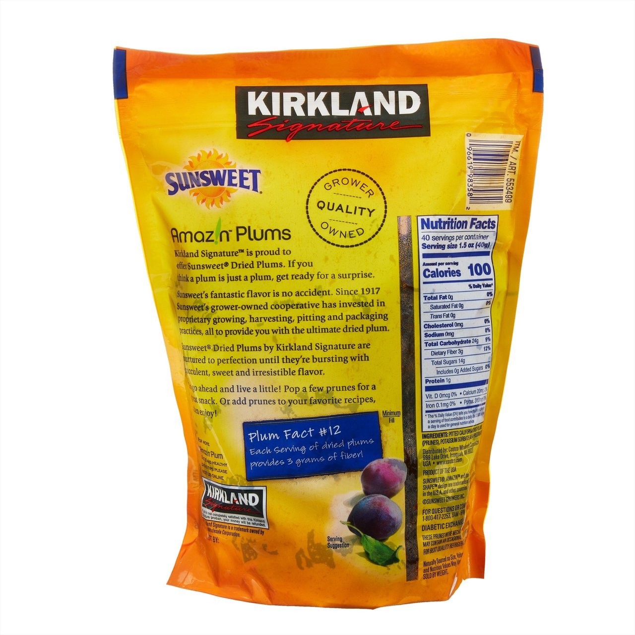 2 Packs Kirkland Signature Sunsweet Dried Plums Pitted Prunes 3.5 lb Each Pack