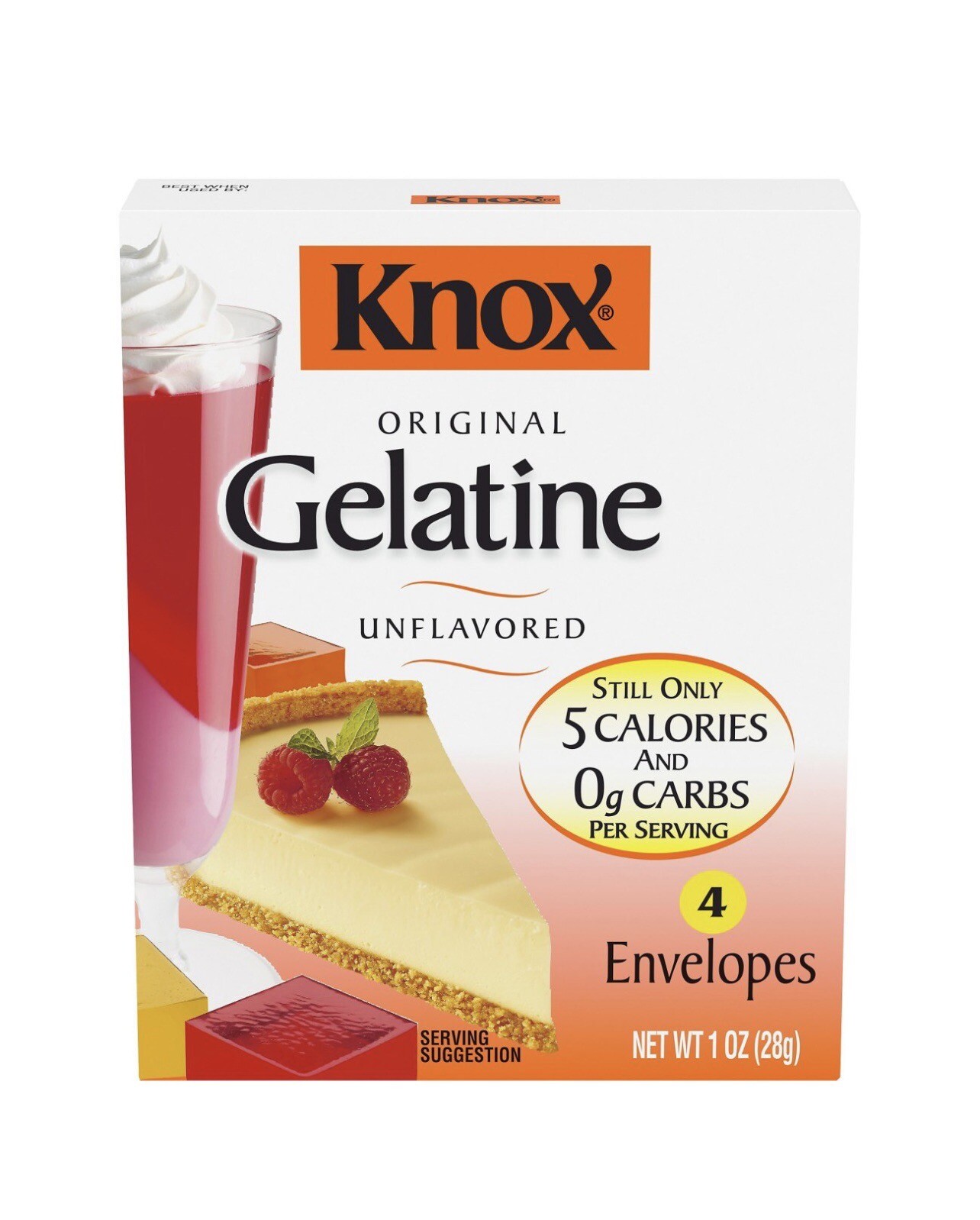 2 PACK Knox Original Unflavored Gelatine Mix, 4 ct
