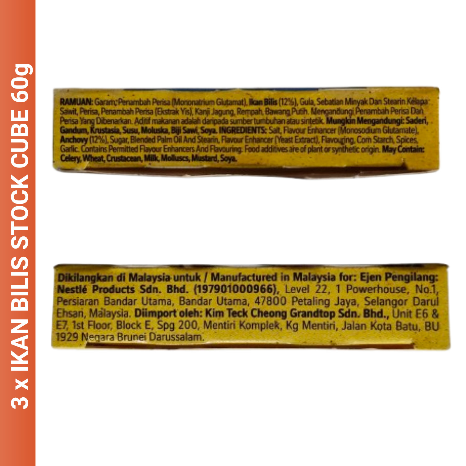 3 Packs 60g MAGGI Anchovies Ikan Bilis Stock Cube Flavor for Soups,Rice Noodles