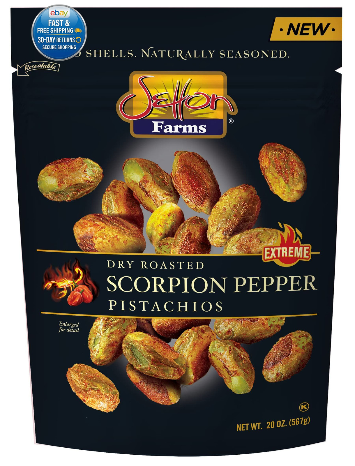 Pistachios, Scorpion Pepper Extreme Flavor 20 Ounce (Pack of 1)