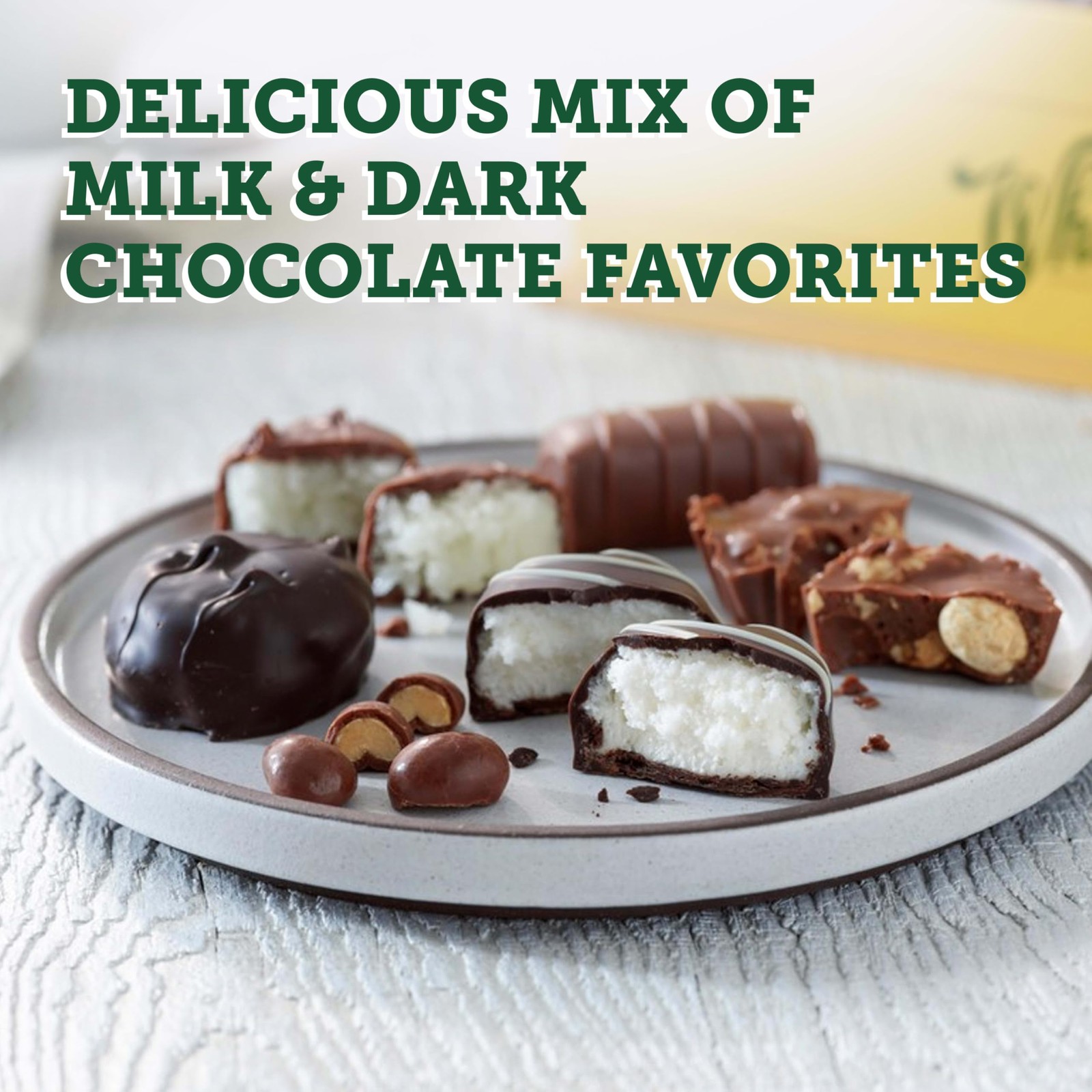 SAMPLER Assorted Milk & Dark Chocolate Candy Gift Box, 10 oz.