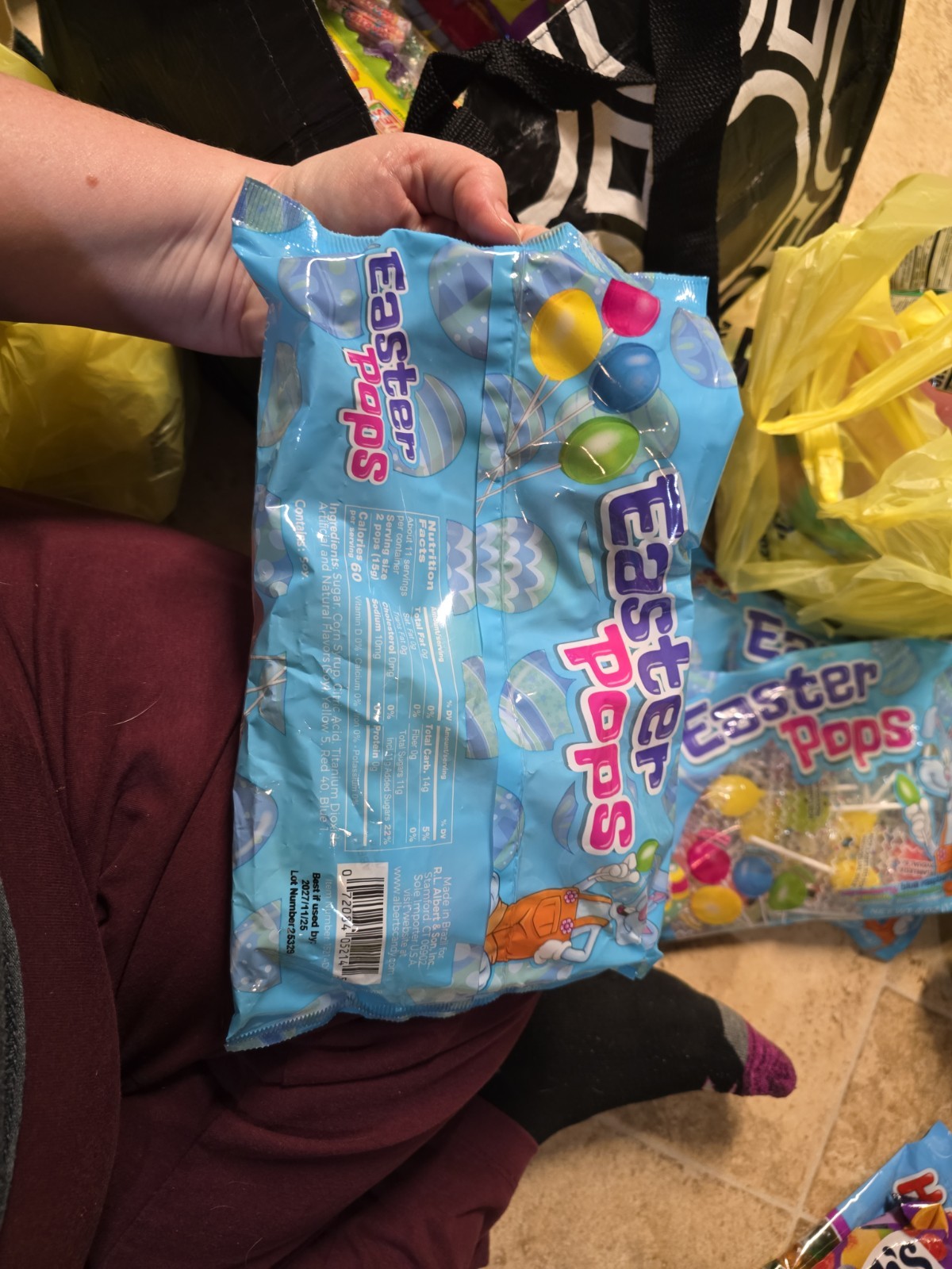 6oz/23ct Bag ALBERT’S Easter Egg Pops Candy Strawberry+Blu Raspberry+Watermelon+