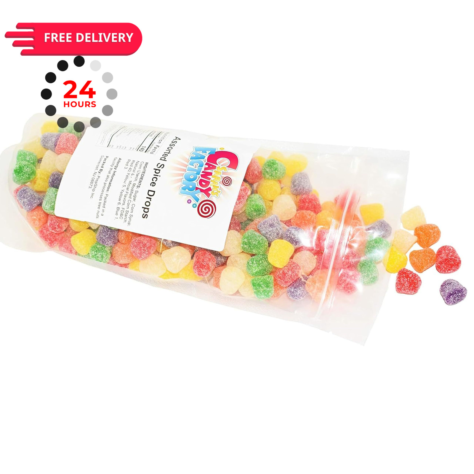 Assorted Spice Drops Traditional Gummy Candy, 1 Lb 1 Pound (Pack of 1)