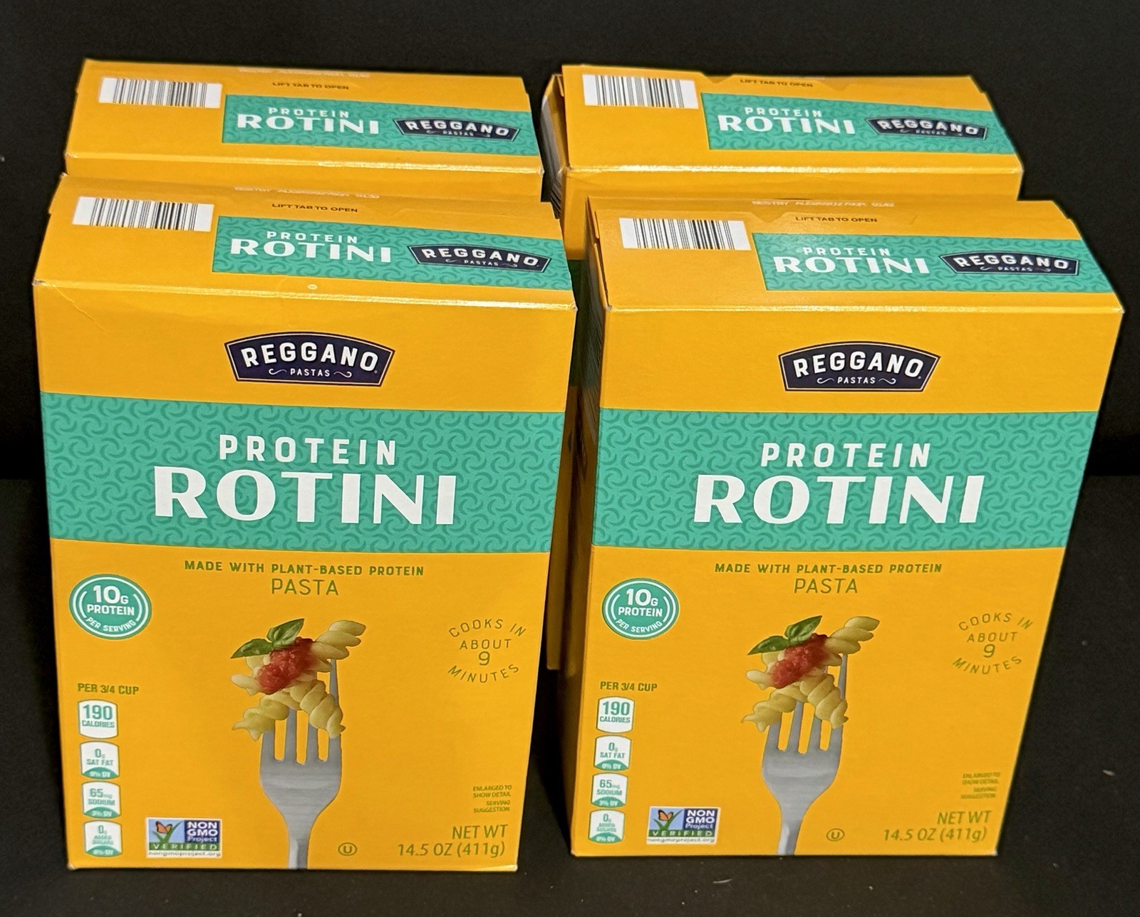 Reggano Pastas Plant-Based Protein (10 Grams) Rotini 14.5 oz/ 4 Pack