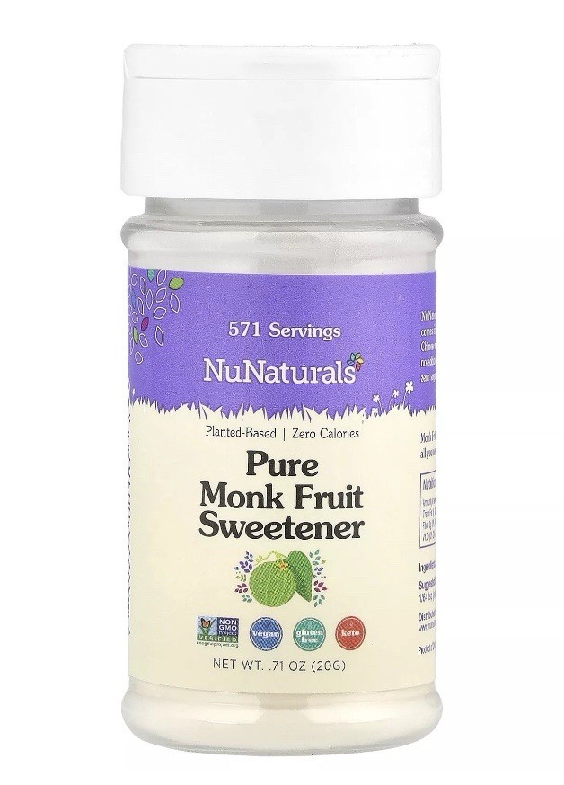 NuNaturals Monk Fruit Pure Non-GMO Sugar-Free Plant Based Sweetener 4/28 Organic