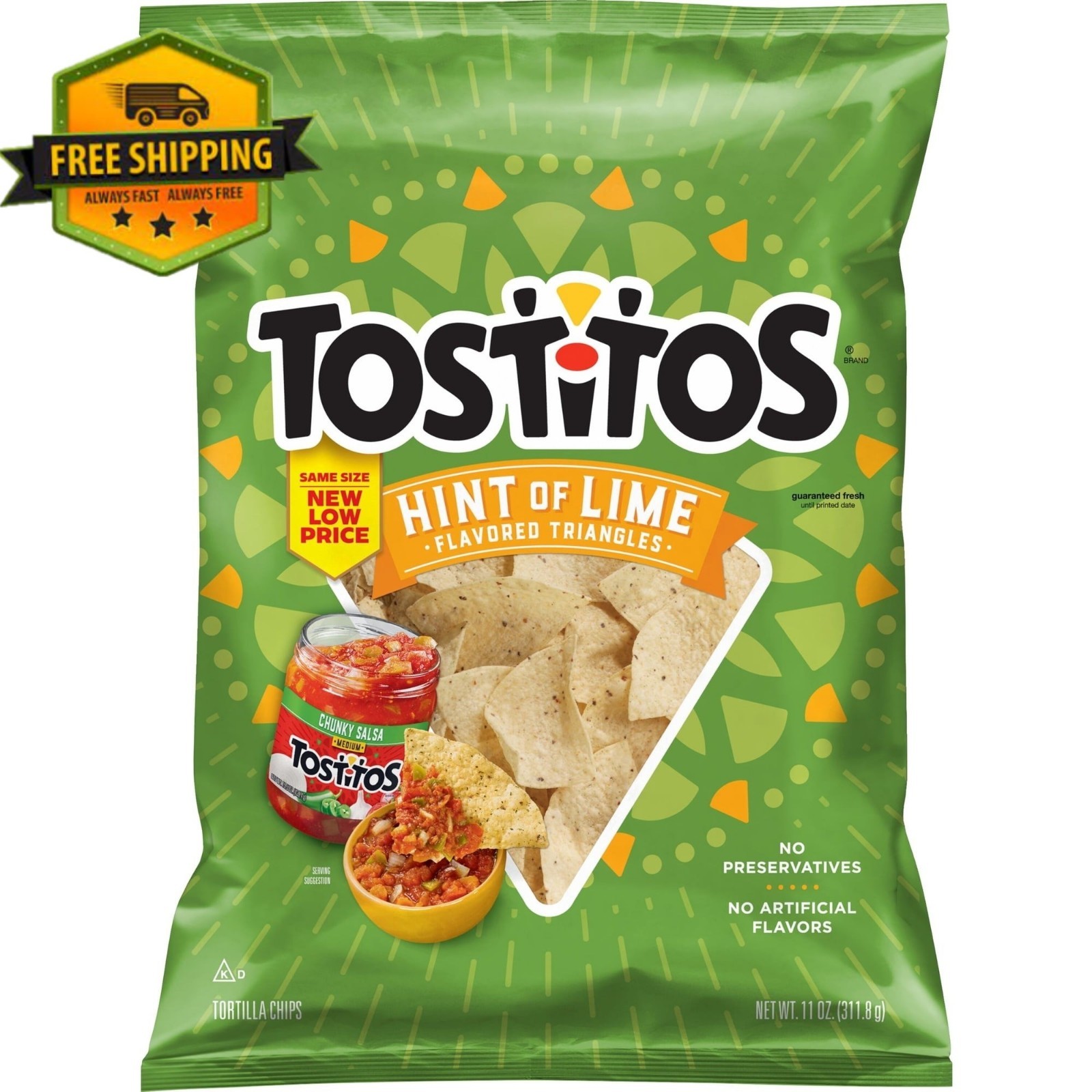 Tostitos Tortilla Chips, Hint of Lime, 11 oz Bag