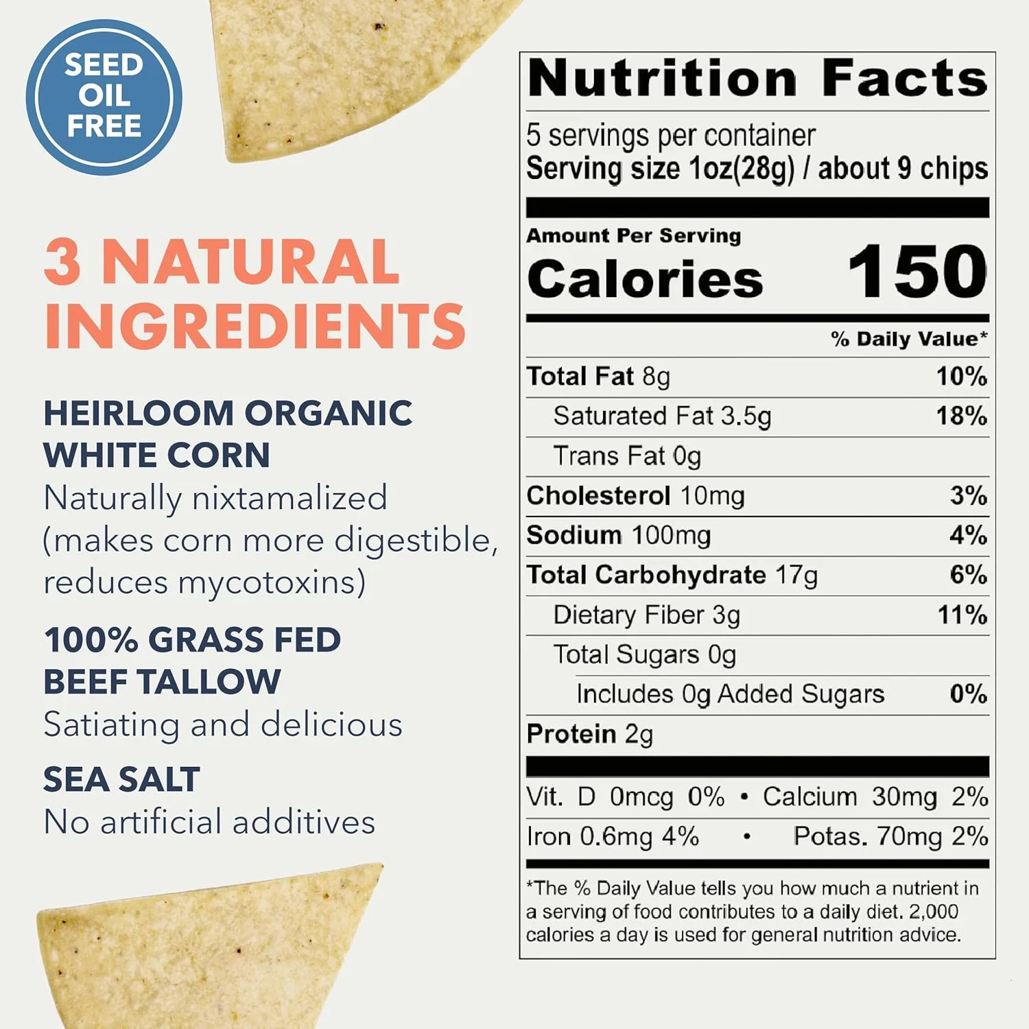 MASA Tortilla Chips Snack Pack – Seed Oil Free Snacks, Organic Chips Tortilla –
