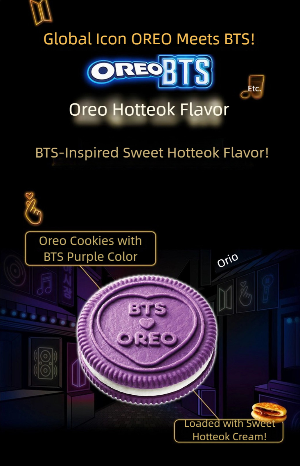 💜BTS OREO Limited Edition Sweet Hotteok Flavor 300g Big Box – Ship from Korea