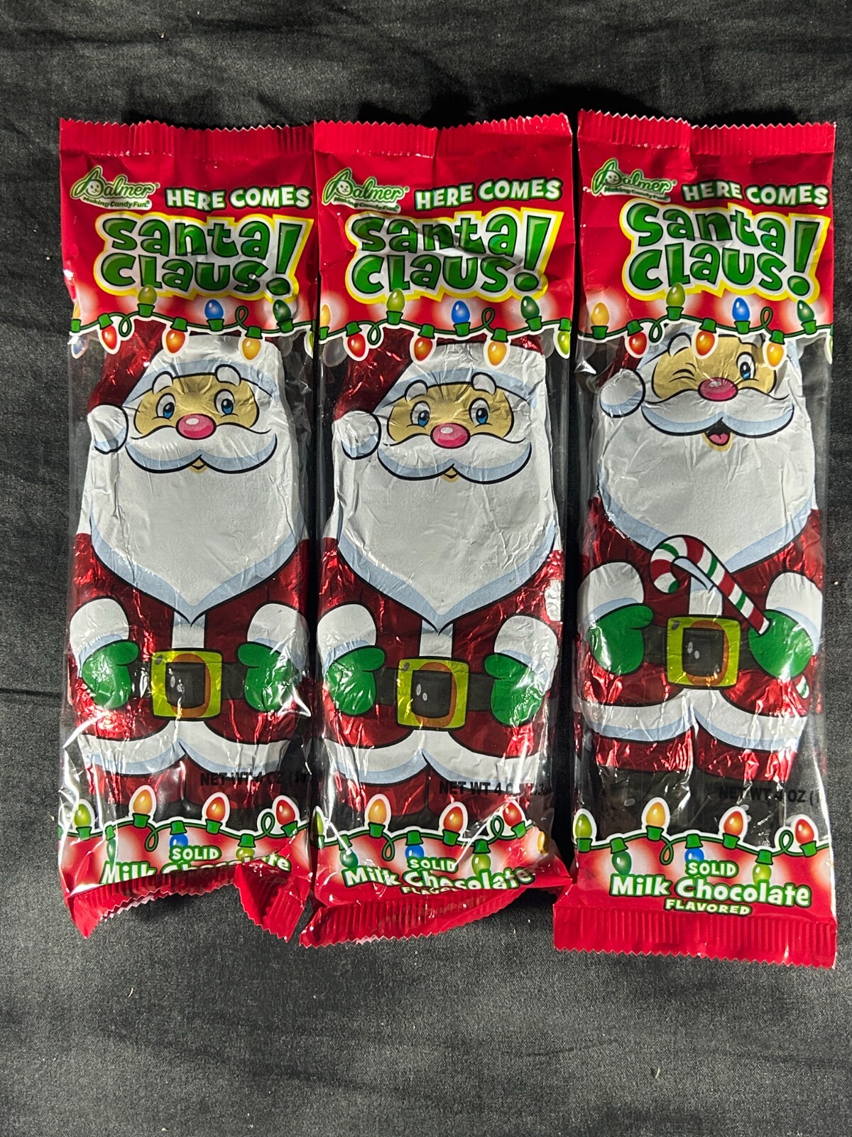 3 Pack of Palmer’s Solid Milk Chocolate Christmas Bar 4oz Candy Santa Claus Kids