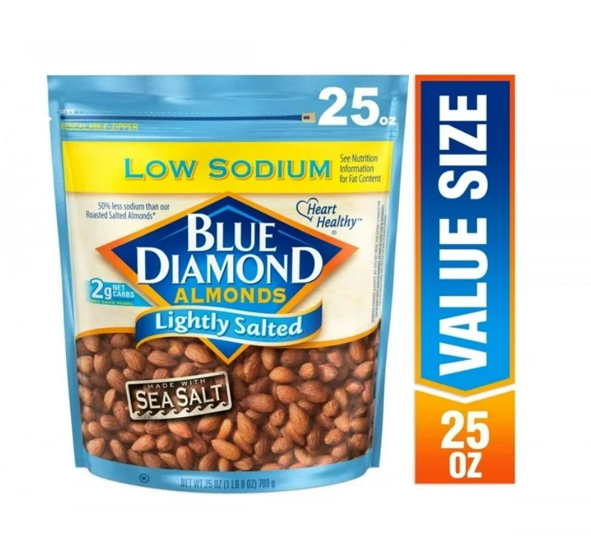 Blue Diamond Almonds, Lightly Salted Snack Almonds, Perfect For Lunches, 25 Oz