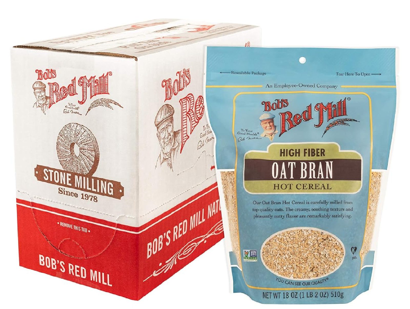 Bobs Red Mill Oat Bran 18Oz Pack of 4 – Non GMO Vegan Kosher