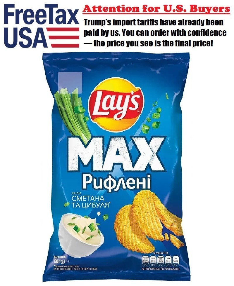 7 pcs Lay’s Max Ribbed Potato Chips with Sour Cream and Onion Flavor 95 g