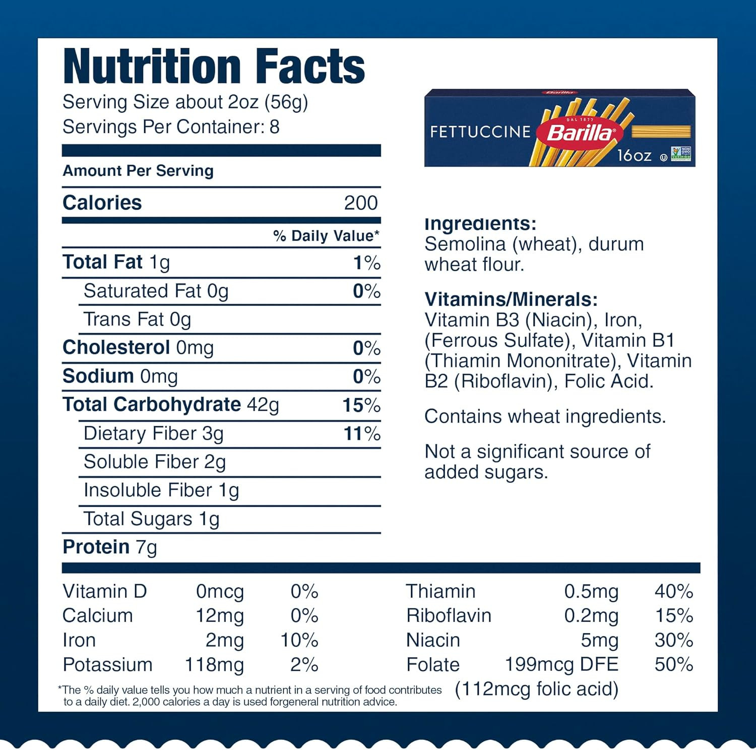 Fettuccine Pasta, 16 Oz. Box (Pack of 20) – Non-Gmo, Made with Durum Wheat Semol