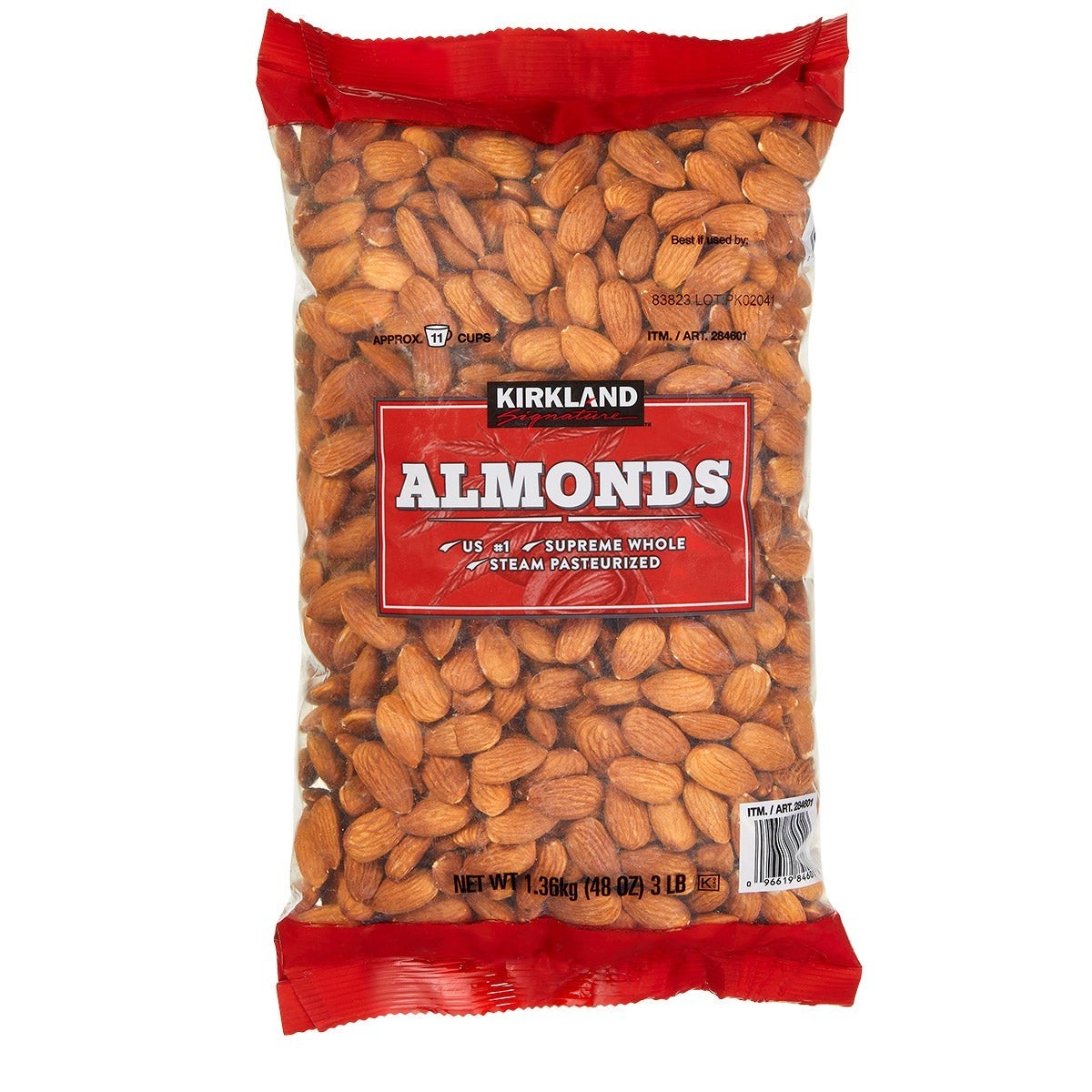Kirkland Signature Supreme Whole Almonds, 3 lbs – free shipping