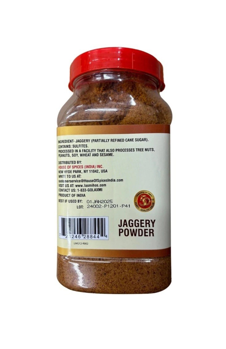Laxmi Jaggery Powder, 2 LB (907g), Raw Sugar