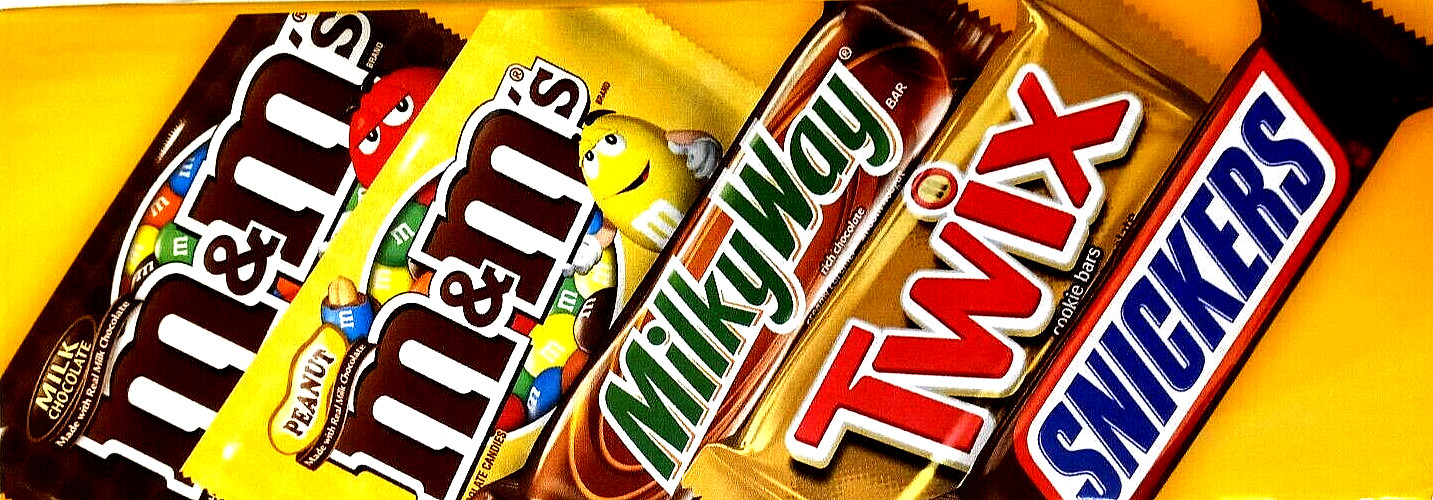 30 Mars FULL SIZE Candy Bars Snickers, M&M’s Peanuts, Twix, Milky Way ED 01/2025