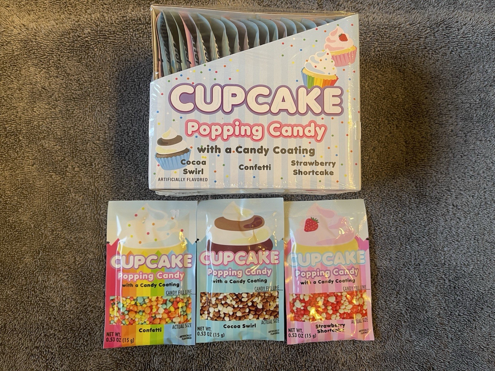 Cupcake Popping Candy with Candy Coating 0.53 Ounces 20 Count Display Box
