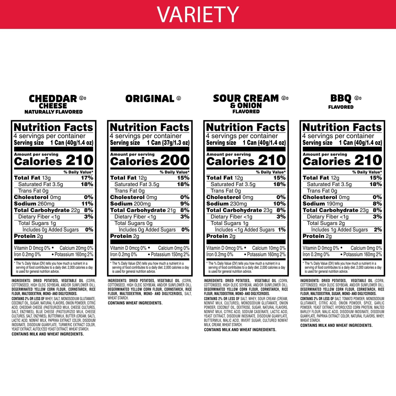Pringles Potato Crisps Chips, Lunch Snacks, 1.38 Ounce (Pack of 16), No Color