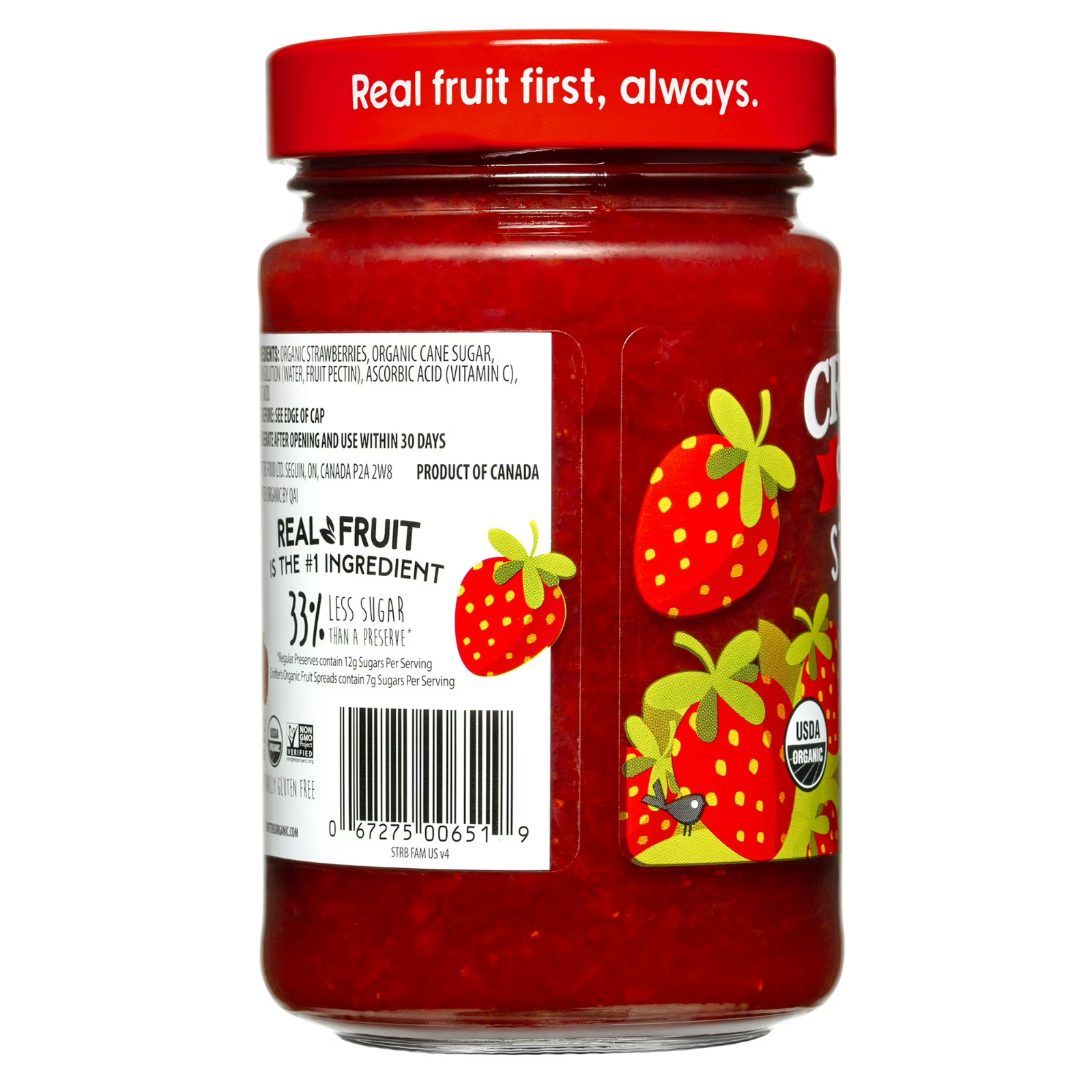 Crofters Organic Strawberry Premium Fruit Spread, 16.5 oz