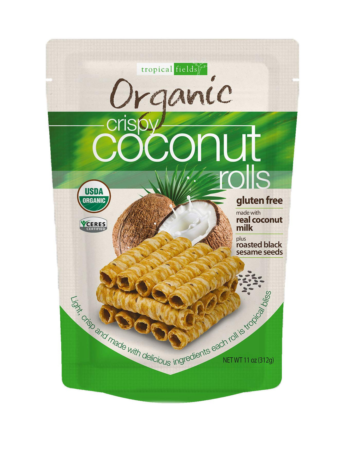 Tropical Fields Organic Coconut Rolls Gluten Free 11oz Pack of 1