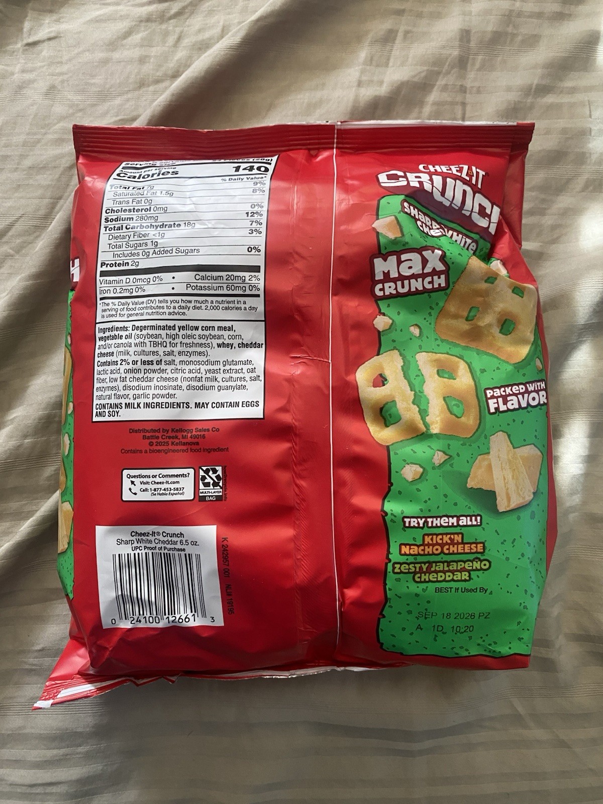NEW Cheez It Crunch Sharp White Cheddar Cheesy Baked Snacks 6.5 oz
