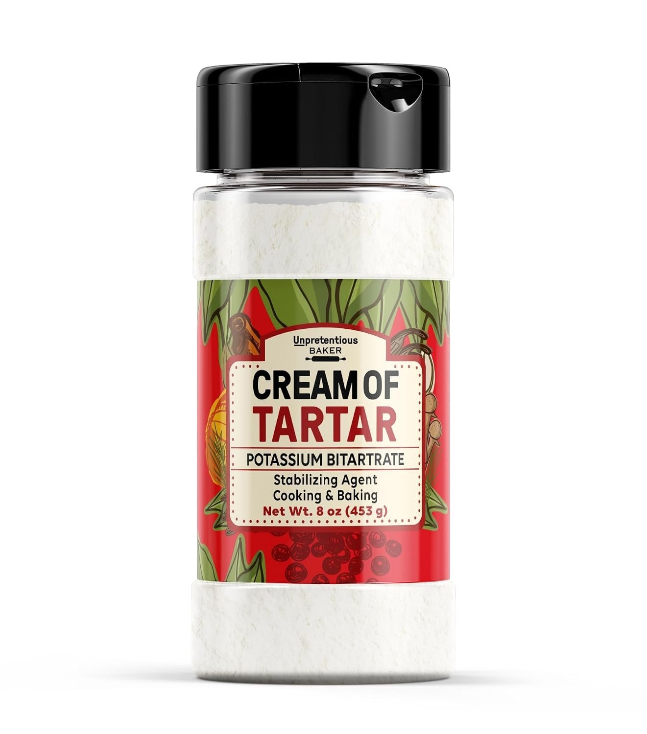 Cream of Tartar, 1 Cup, Non-GMO, Gluten Free, , Slotted Cap Spice Shaker