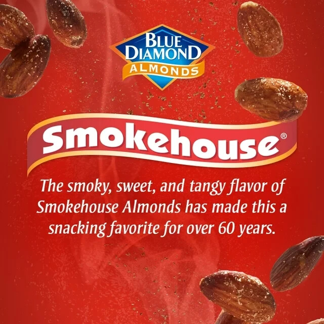 6 Pack Blue Diamond Almonds Smokehouse GMO-Free Organic Vitamin E Size 6 oz 6-pk