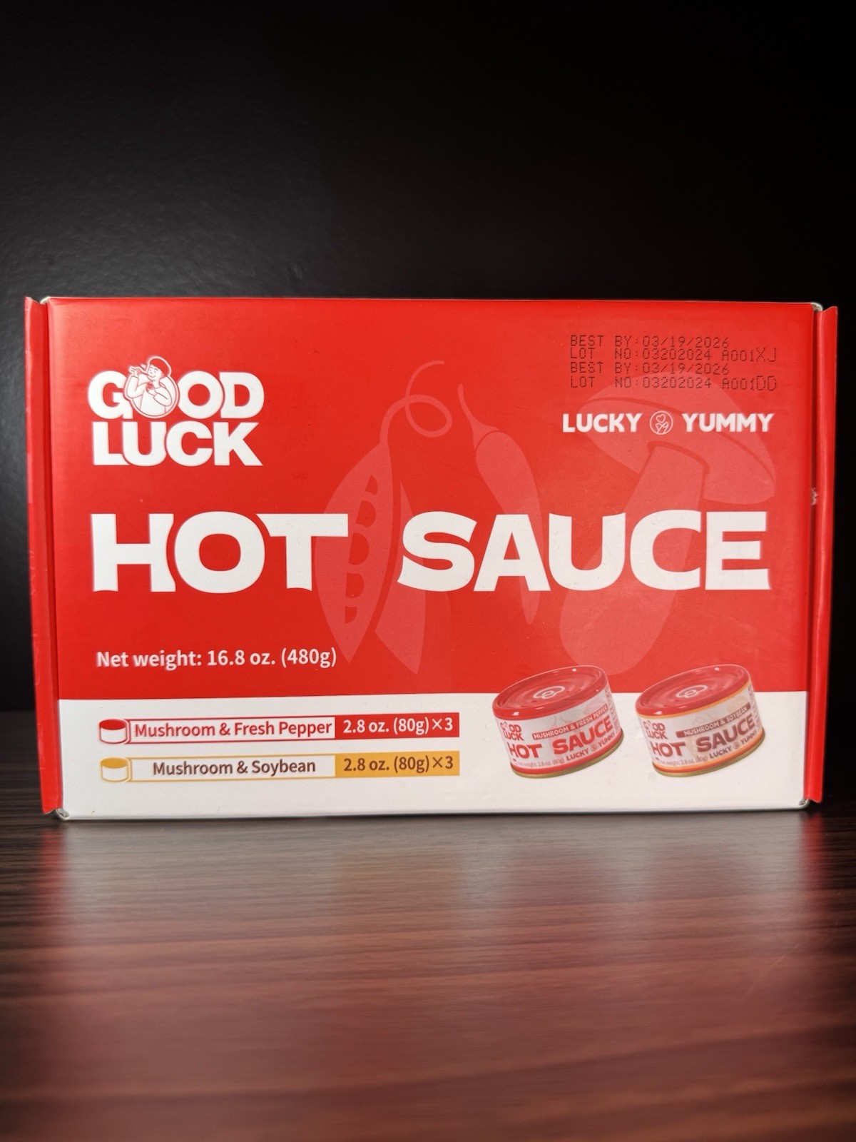 Good Luck Hot Sauce combo – 6 x 2.8 oz Jars (3x Fresh Pepper & 3x Soybean)