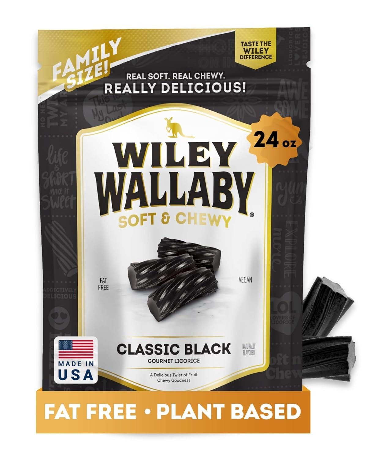 Wiley Wallaby Licorice 24 Ounce Classic Gourmet Soft & Chewy , 1 Pack