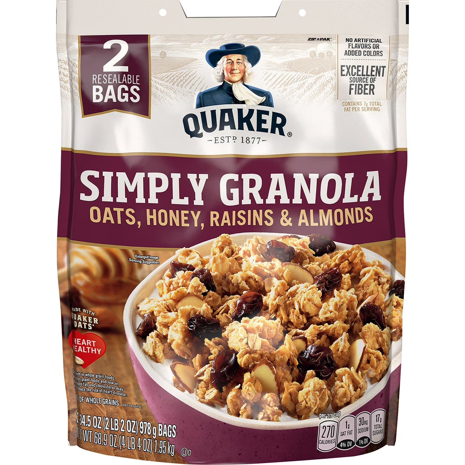Quaker Simply Granola – 34.5 oz. Each, 2 Pack