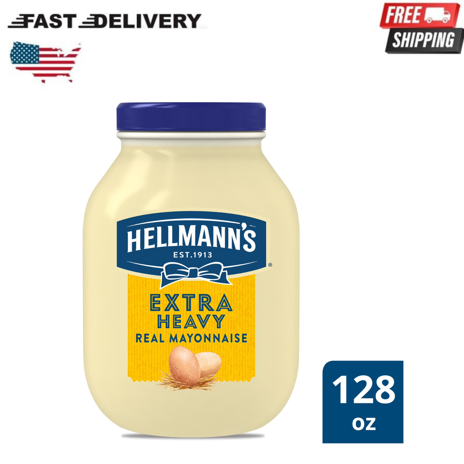 Hellmann’s Extra Heavy Real Mayonnaise, Extra Egg Yolk, 1 gallon, 128 oz