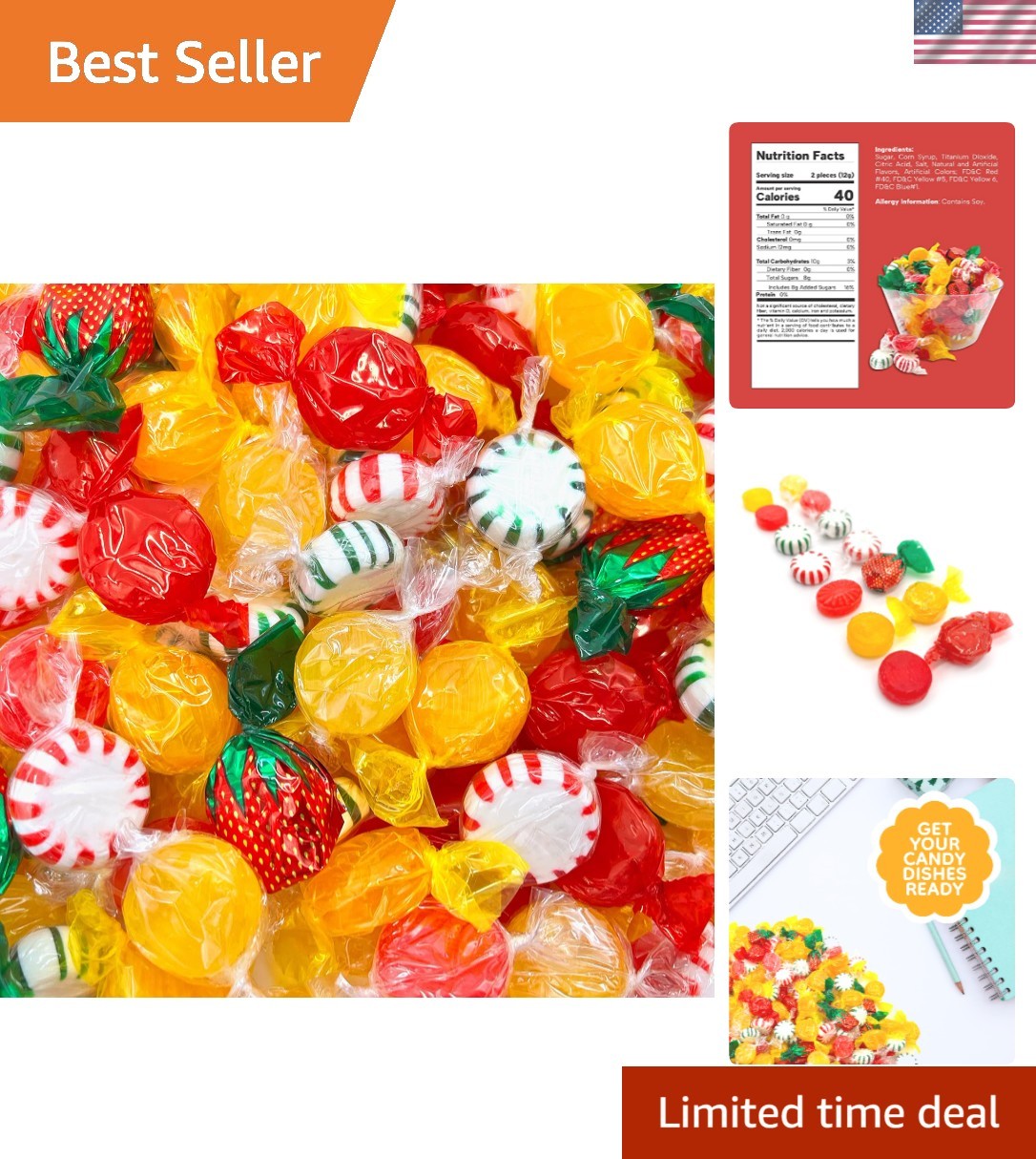 Nostalgic 1-Pound Hard Candy Assortment – Ideal for Festive Gatherings & Treats