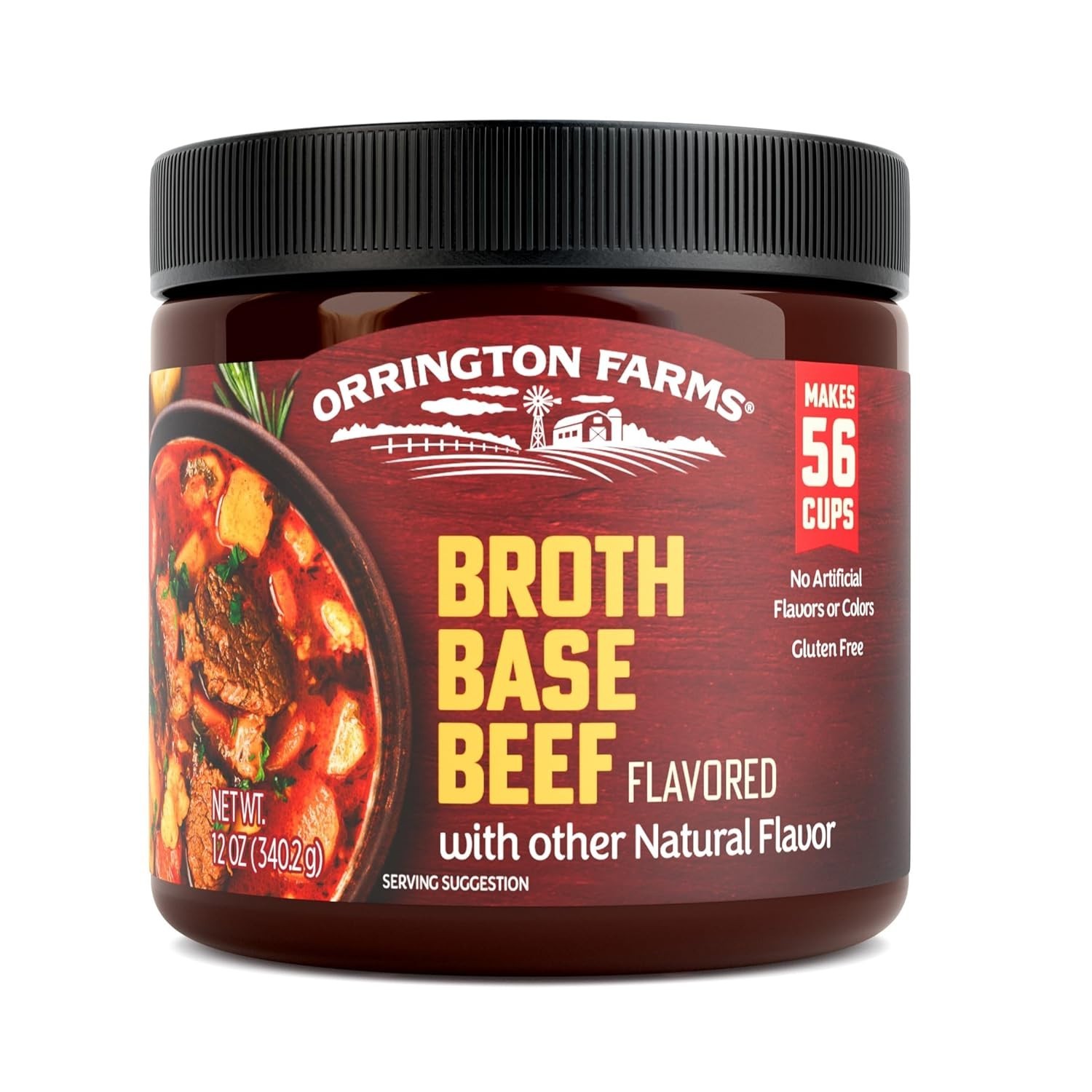 Savory Beef Broth Base, Gluten Free, 12 oz Jar – Instant Flavor to Your Dishes