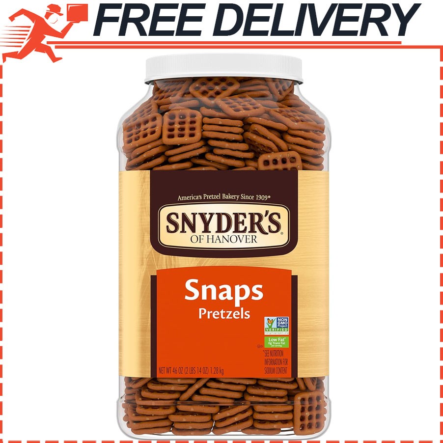 Snyder’s of Hanover Pretzel Snaps, NonGMO, 46 Oz Canister
