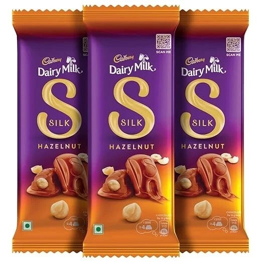 3 x Cadbury Dairy Milk Silk Hazelnut Chocolate Bar, 143 g