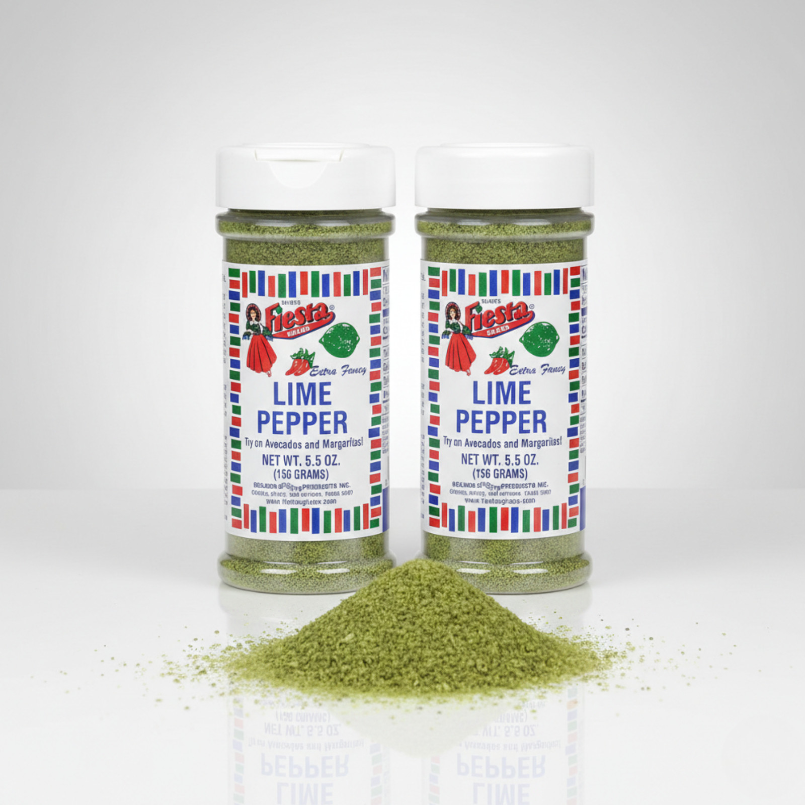 2 PACK Bolner’s Fiesta Lime Pepper Seasoning 5.5 oz Bottles Extra Fancy