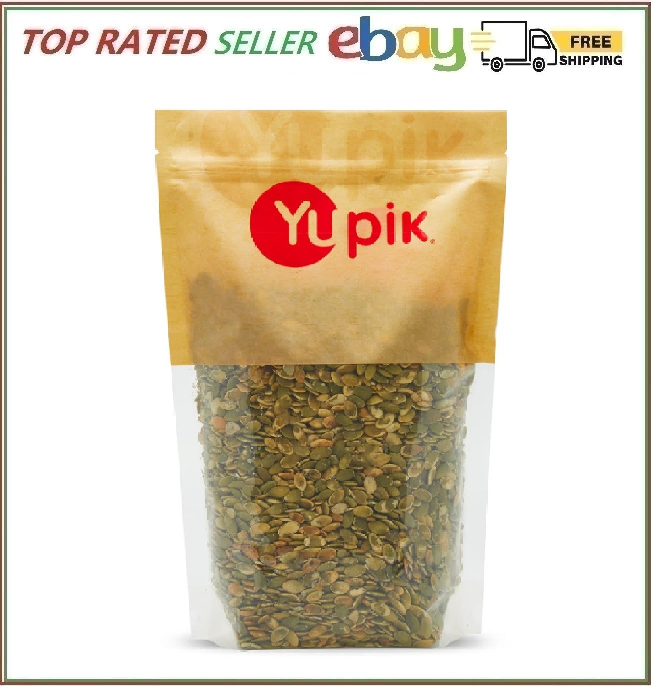 Yupik Dry Roasted Pumpkin Seeds, No Shell, 2.2 lb (35.3 oz), Gluten-Free, GMO-Fr